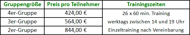 Preise Kinder, Jugendliche und Studenten